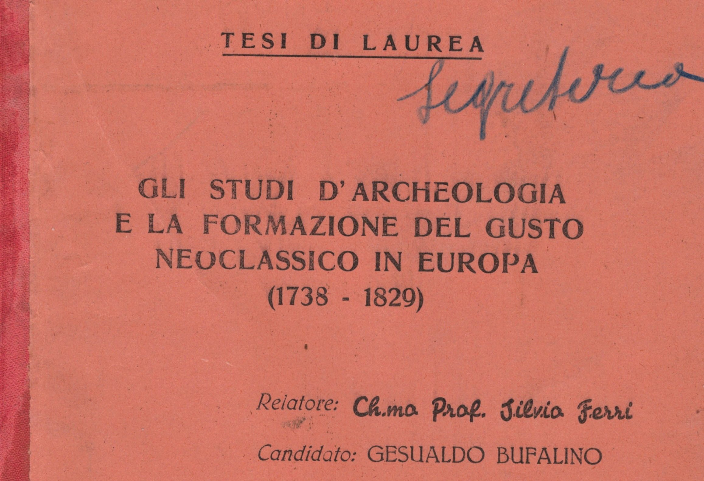 Ritrovata la tesi di laurea di Gesualdo Bufalino nell archivio