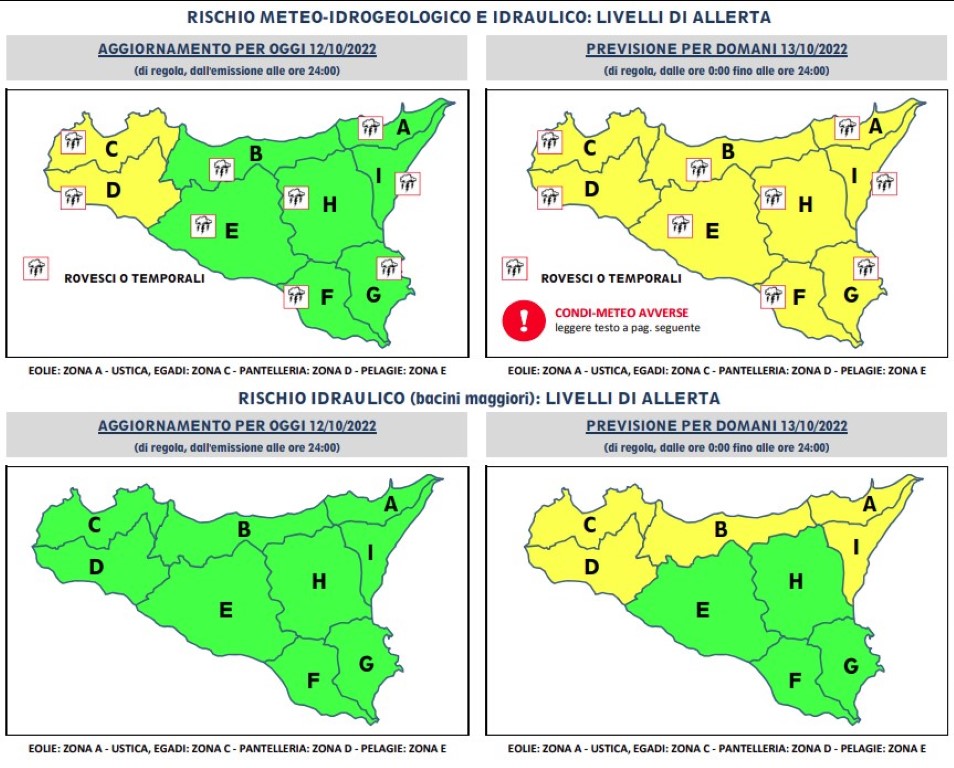 Piogge, Temporali E Maltempo In Sicilia, Allerta Gialla E Condizioni ...