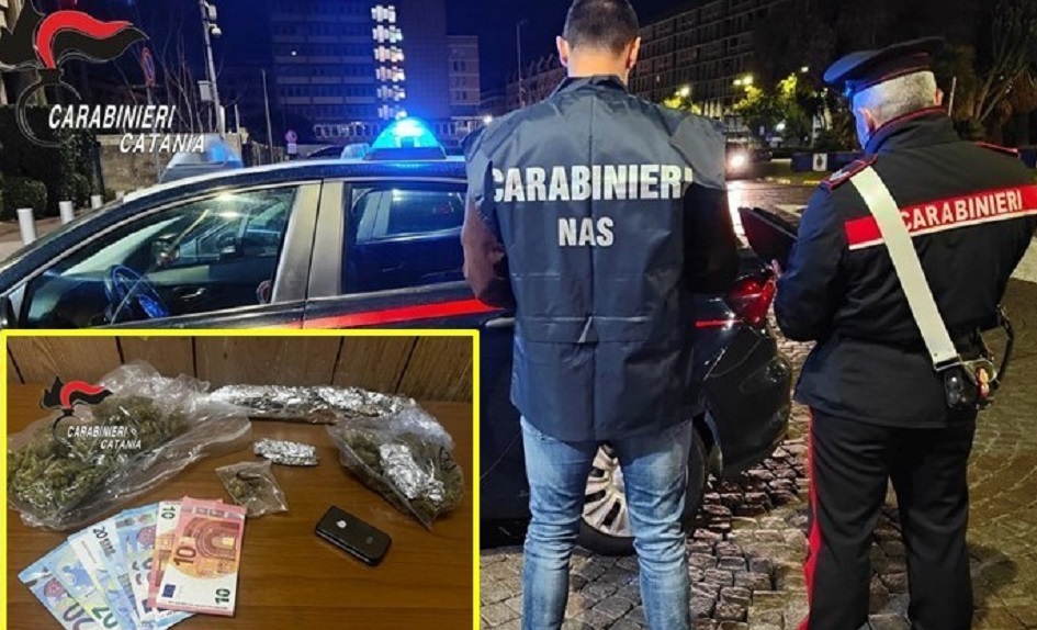 Carabinieri e polizia impegnati in un controllo a vasto raggio nel Catanese, scovati una stalla abusiva e uno spacciatore