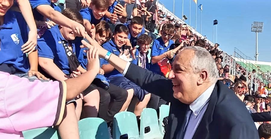 Roberto Lagalla allo stadio Renzo Barbera