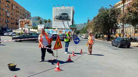 Piazza Durante, partiti lavori di manutenzione, cantiere traffico Palermo