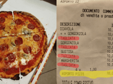 6 euro in più per il taglio e il cartone per la pizza: scoppia la polemica